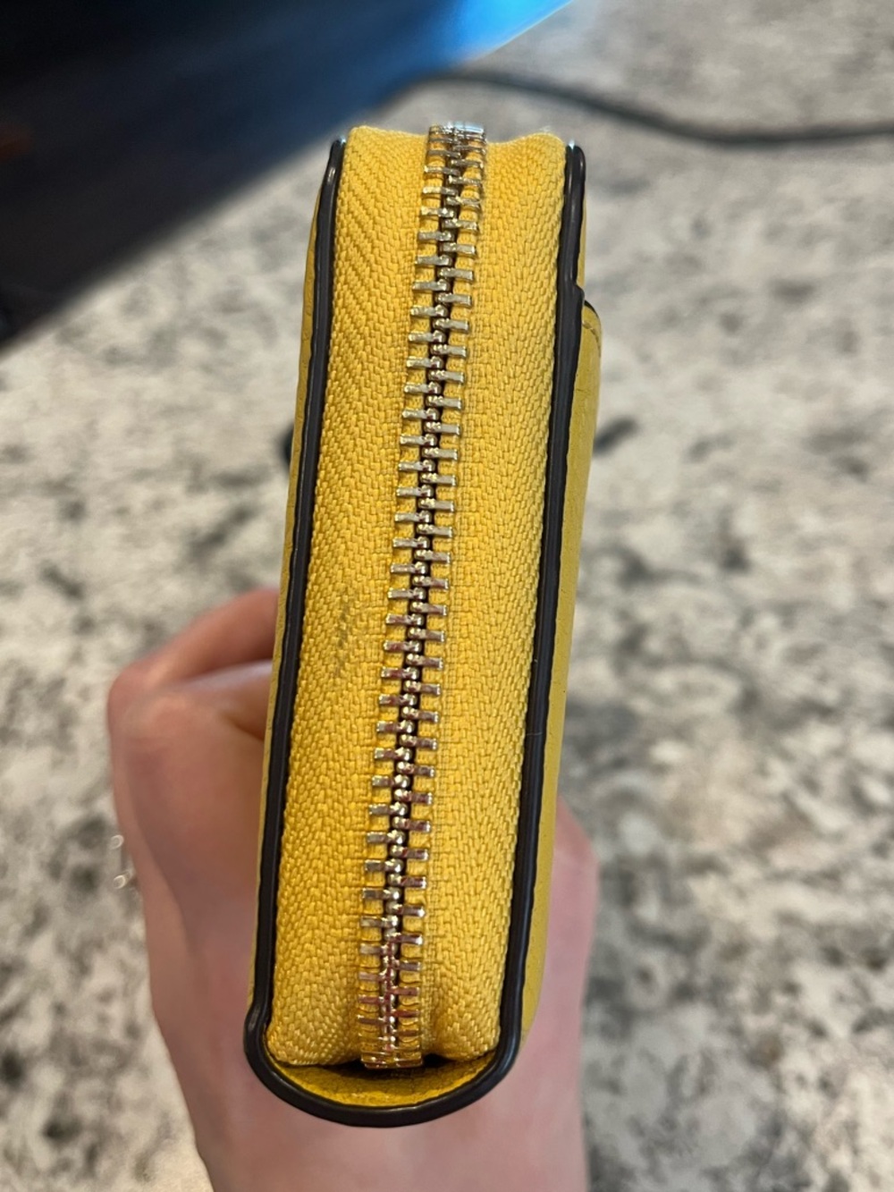 kate spade Yellow Pebbled Leather Zip Wallet - Picture 9 of 11